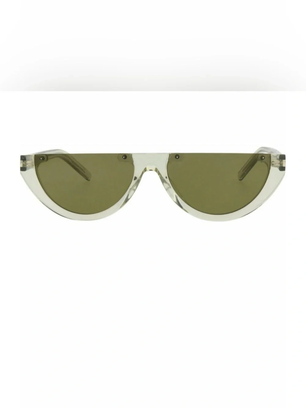 Saint Laurent Half Moon Acetate Clear Frame Olive Lens